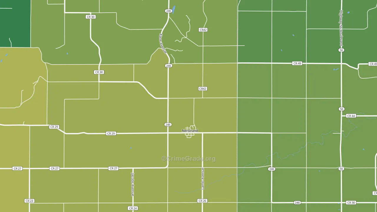 Nerstrand, MN Map of Murder Rates