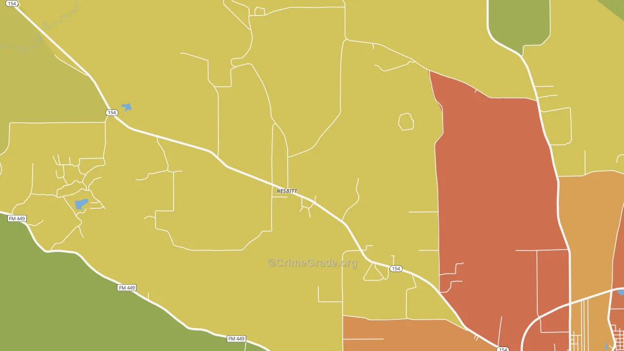 Nesbitt, TX Map of Murder Rates