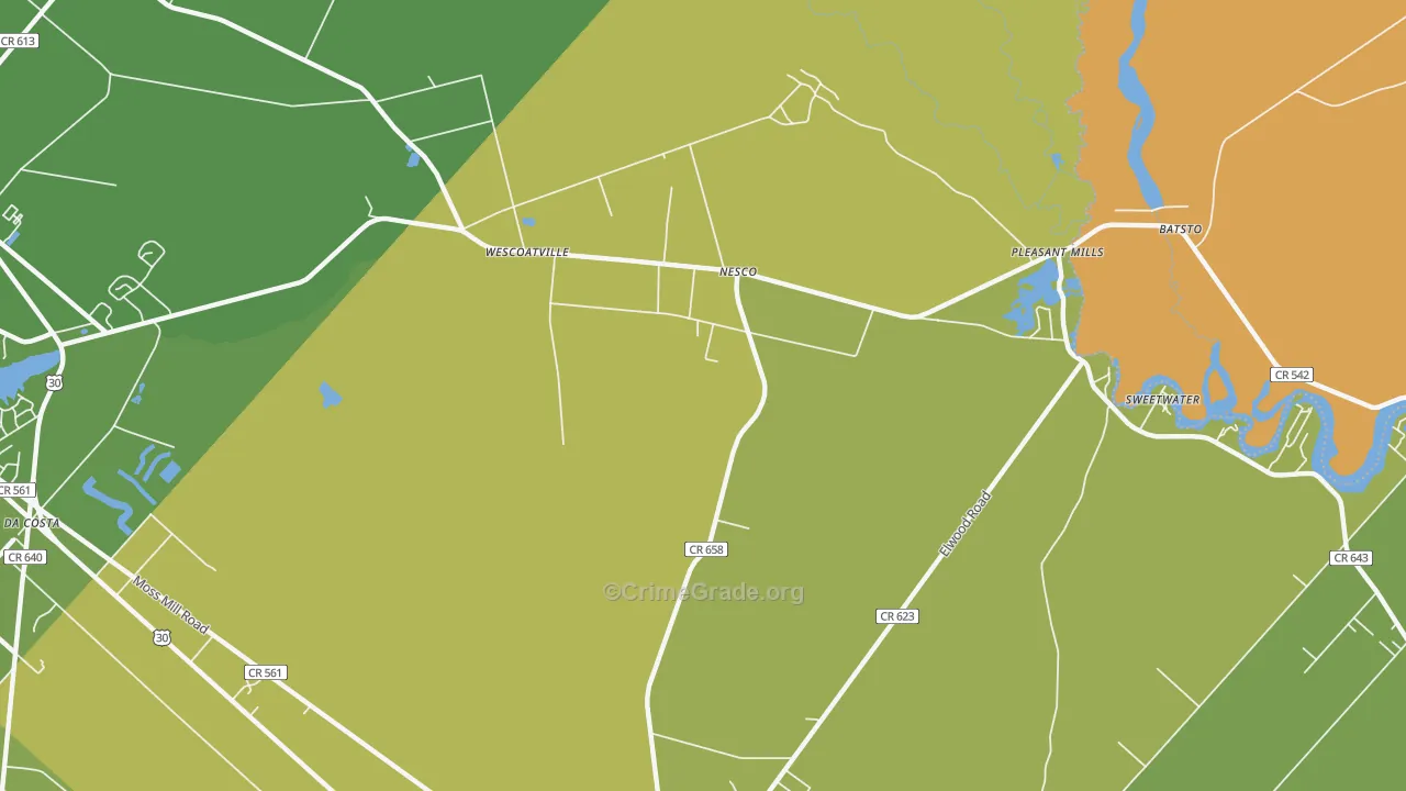 Nesco, NJ Map of Murder Rates