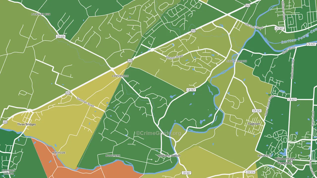 Neshanic Station, NJ Map of Murder Rates