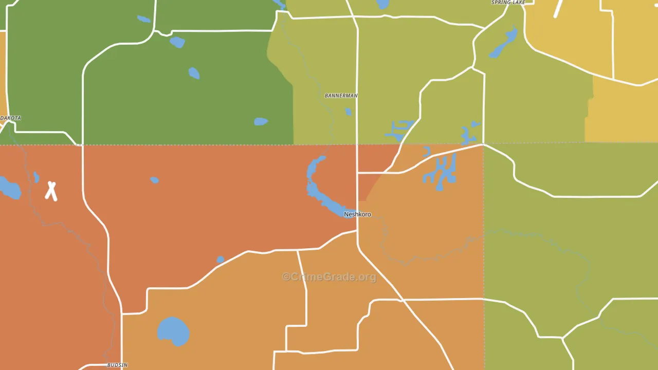 Neshkoro, WI Map of Murder Rates