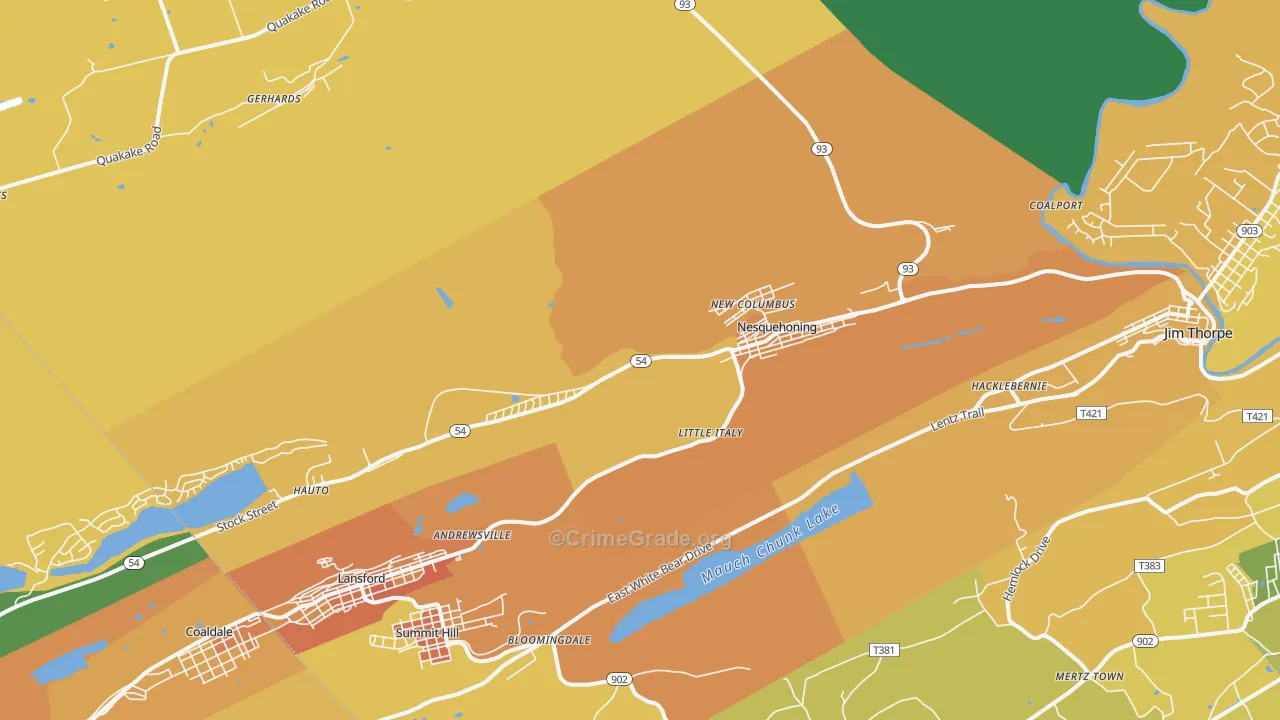 Nesquehoning, PA Map of Murder Rates