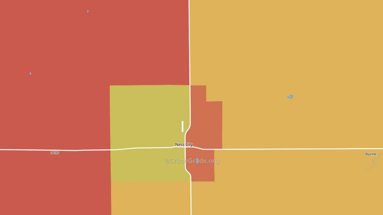 Ness County, KS Map of Murder Rates