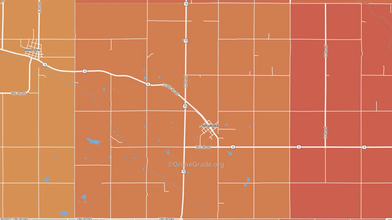 Netawaka, KS Map of Murder Rates