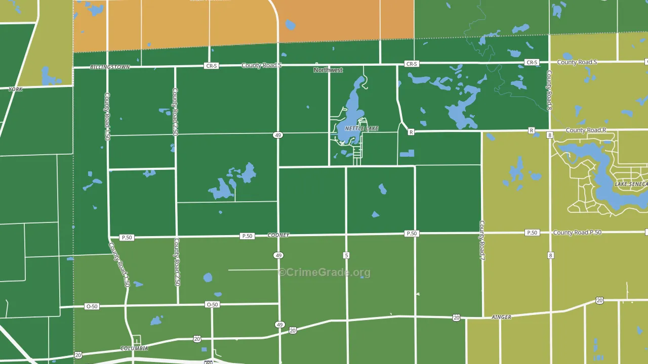 Nettle Lake, OH Map of Murder Rates