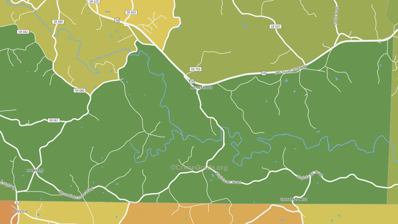 Nettleridge, VA Map of Murder Rates