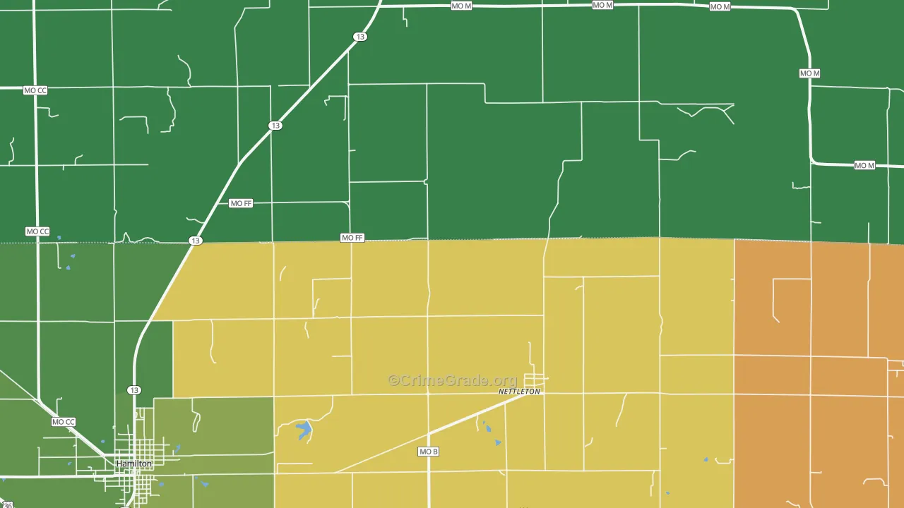 Nettleton, MO Map of Murder Rates
