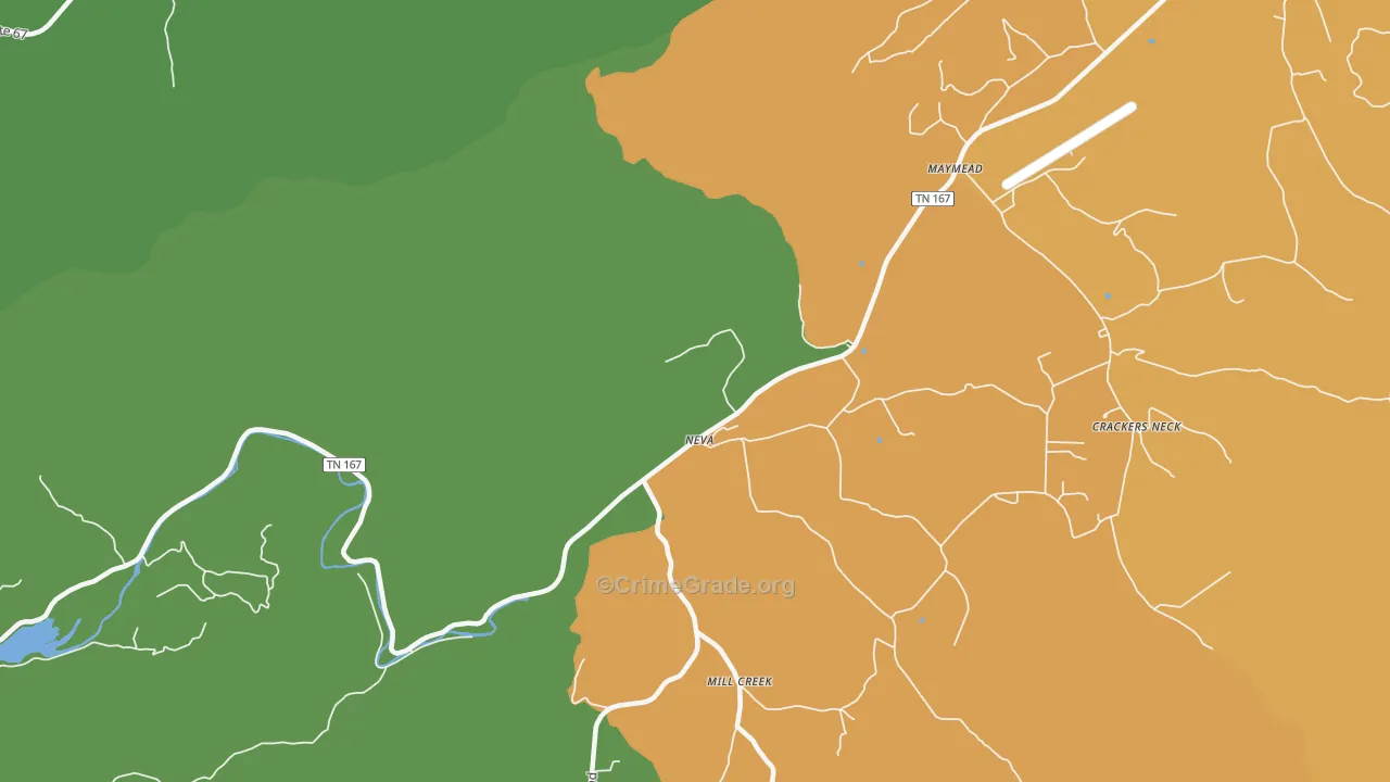 Neva, TN Map of Murder Rates