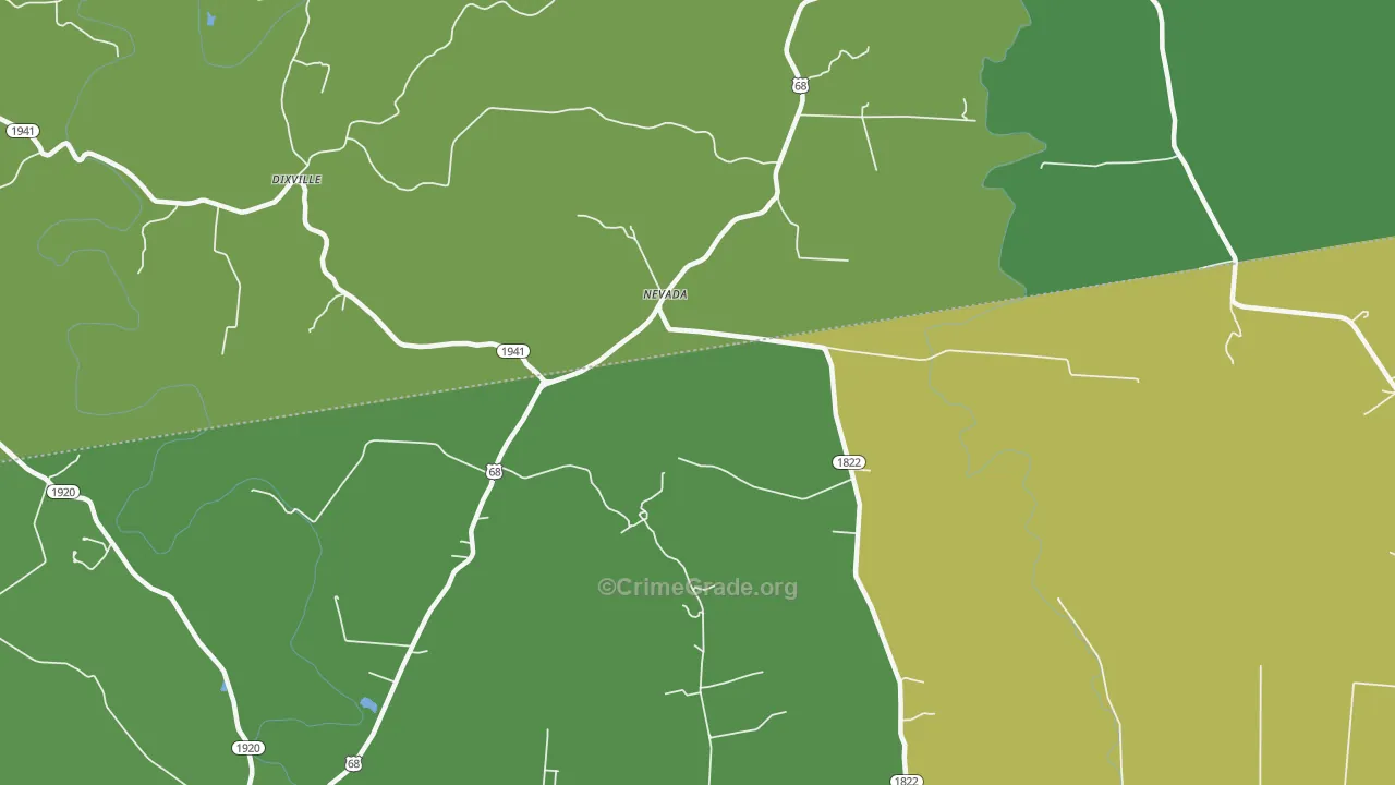 Nevada, KY Map of Murder Rates