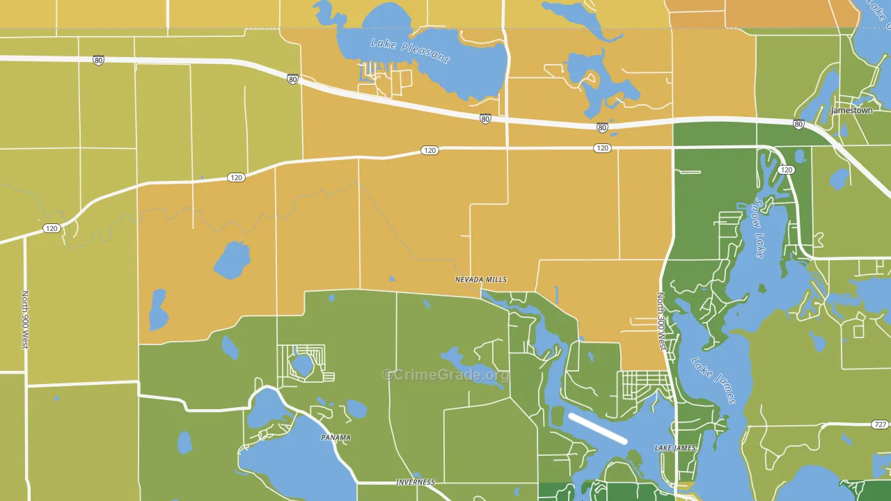 Nevada Mills, IN Map of Murder Rates