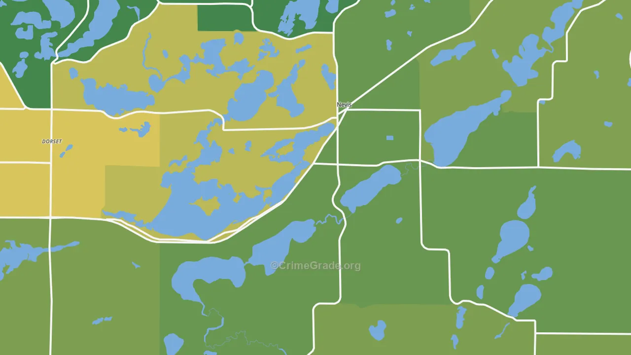 Nevis, MN Map of Murder Rates