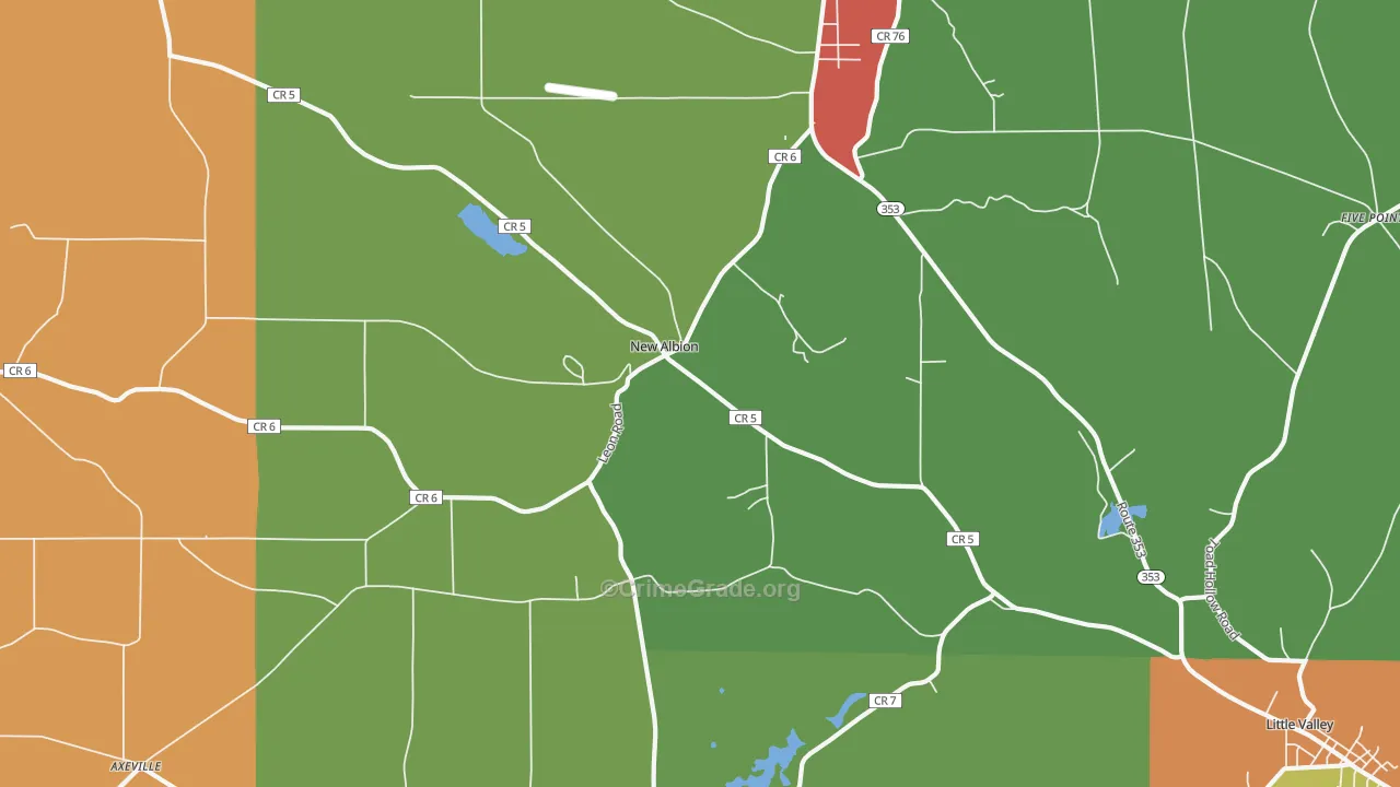 New Albion, NY Map of Murder Rates