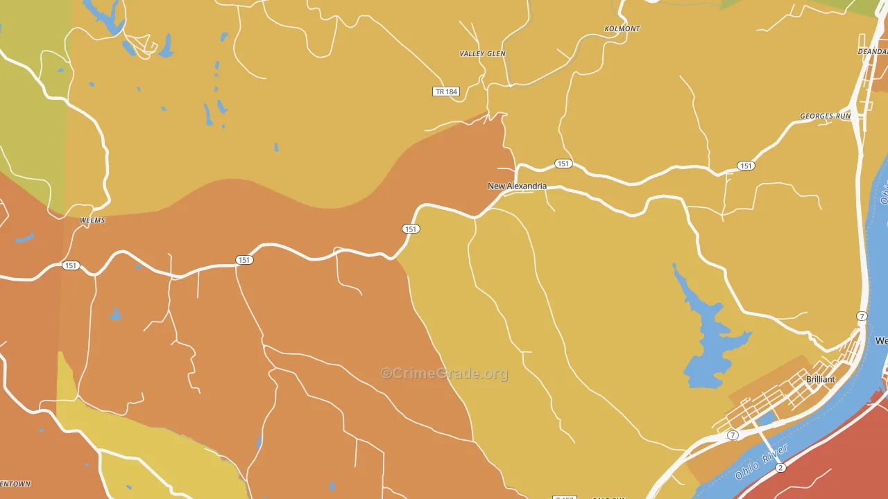 New Alexandria, OH Map of Murder Rates