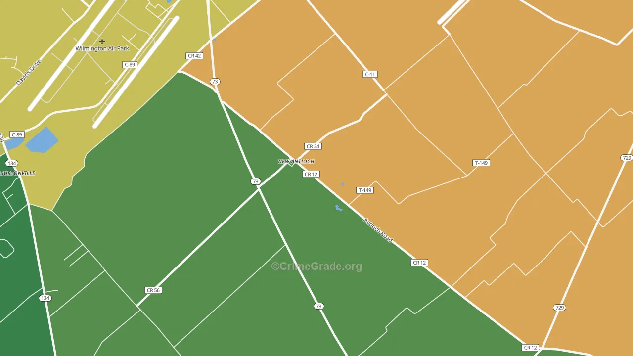 New Antioch, OH Map of Murder Rates