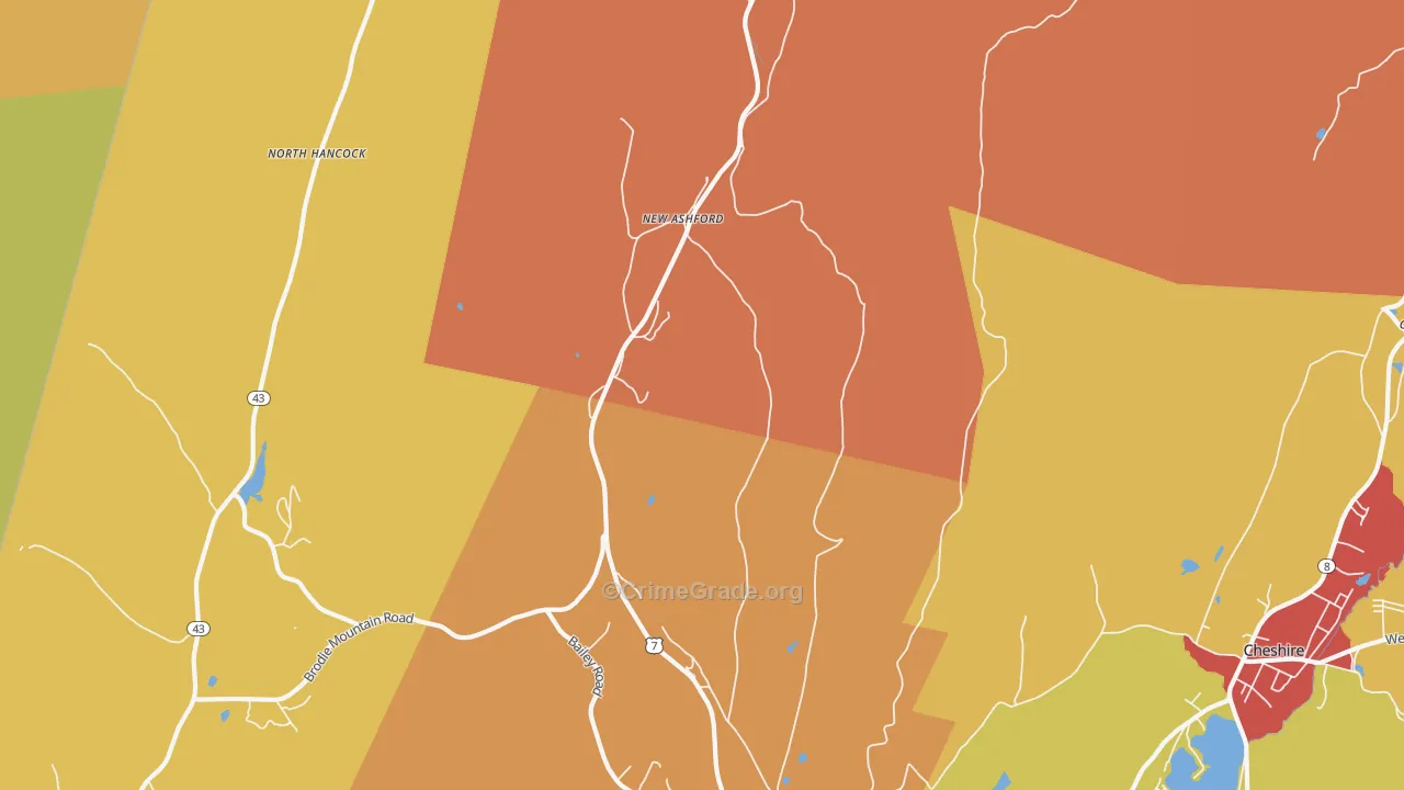 New Ashford, MA Map of Murder Rates