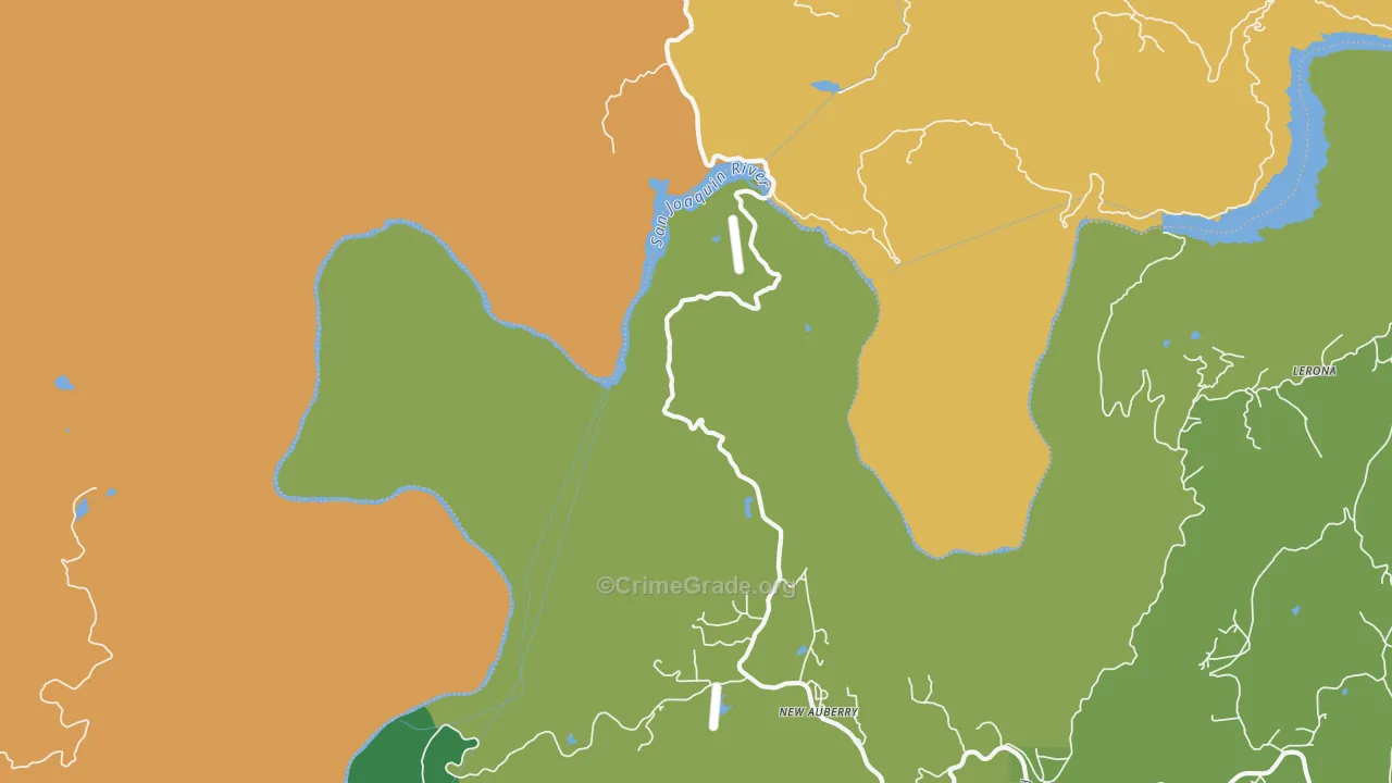 New Auberry, CA Map of Murder Rates