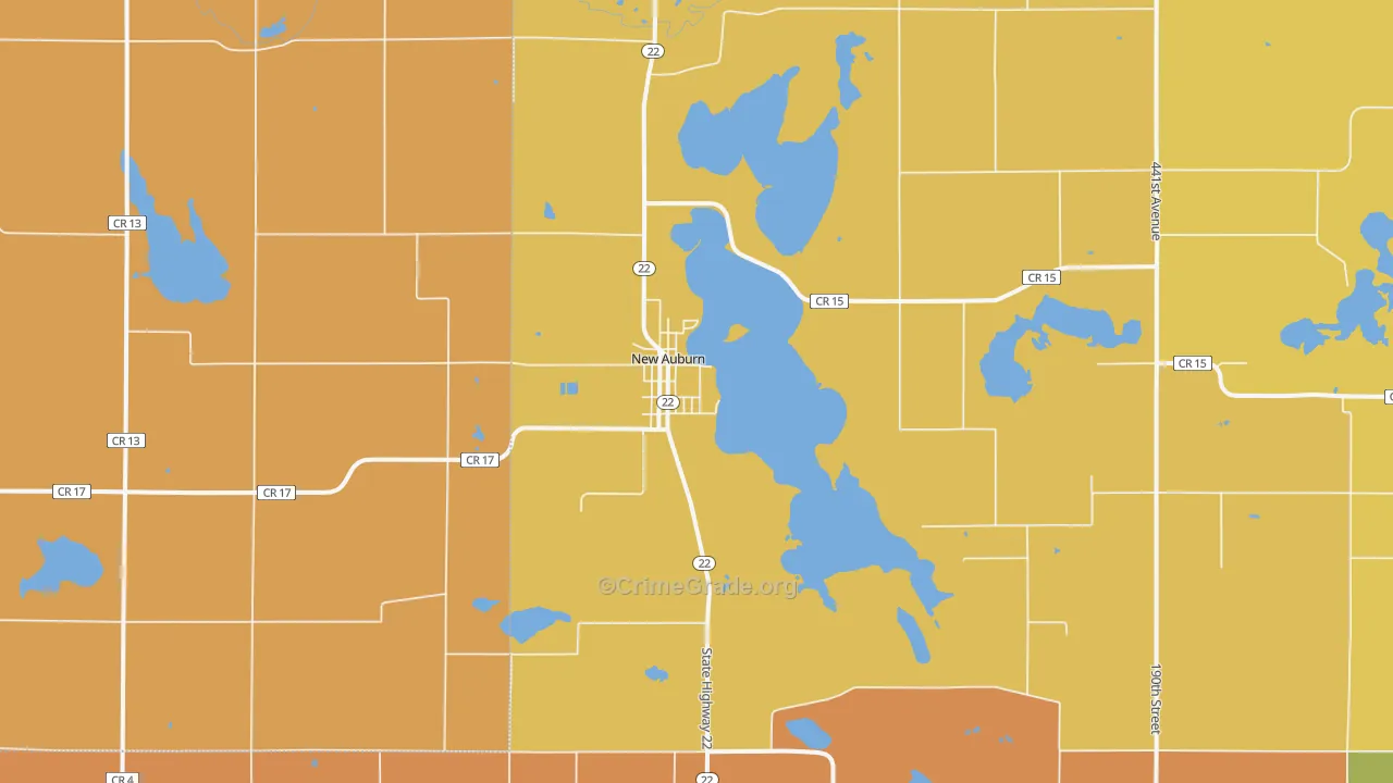 New Auburn, MN Map of Murder Rates