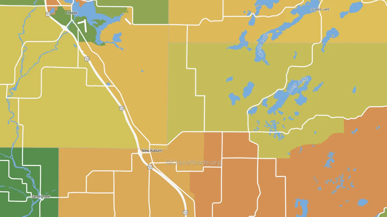 New Auburn, WI Map of Murder Rates