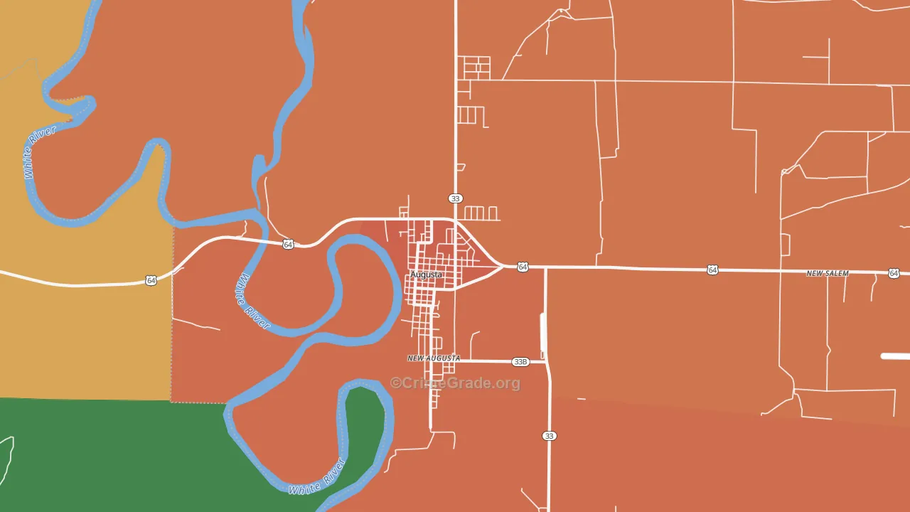 New Augusta, AR Map of Murder Rates