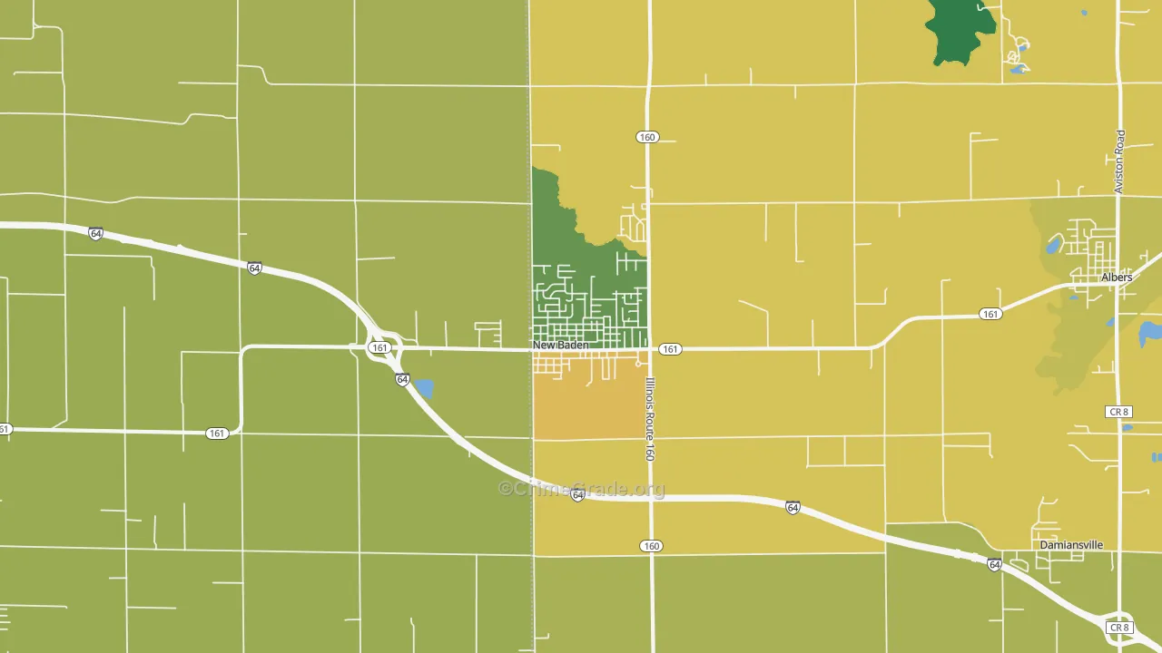 New Baden, IL Map of Murder Rates