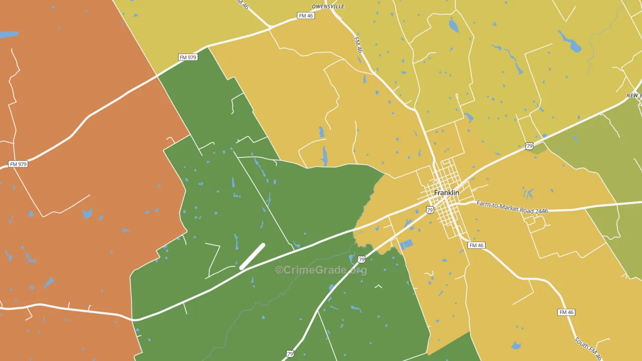 New Baden, TX Map of Murder Rates