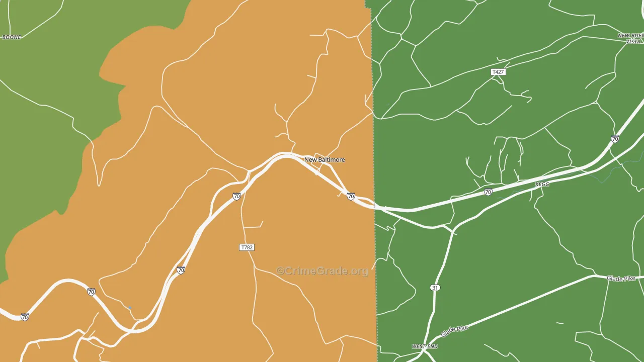 New Baltimore, PA Map of Murder Rates