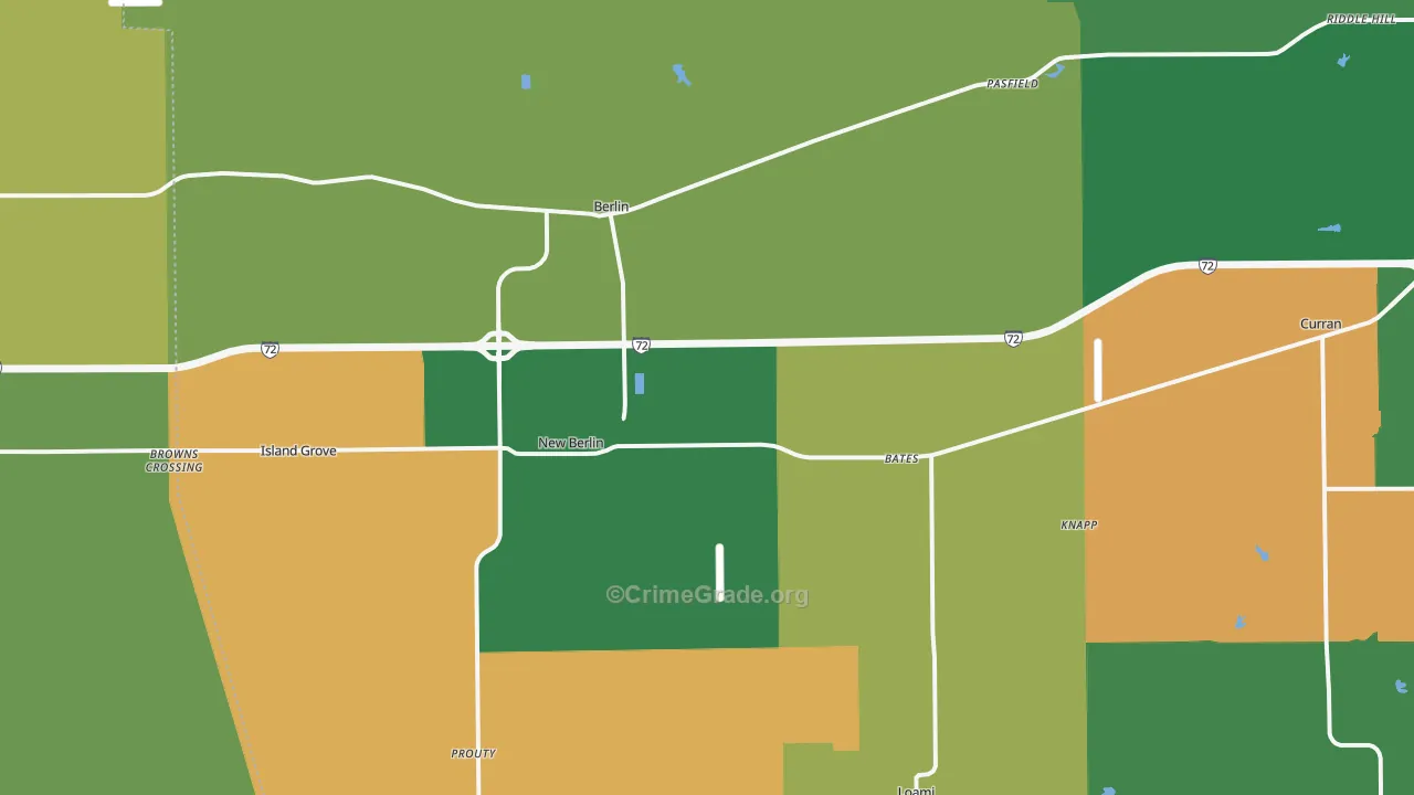 New Berlin, IL Map of Murder Rates