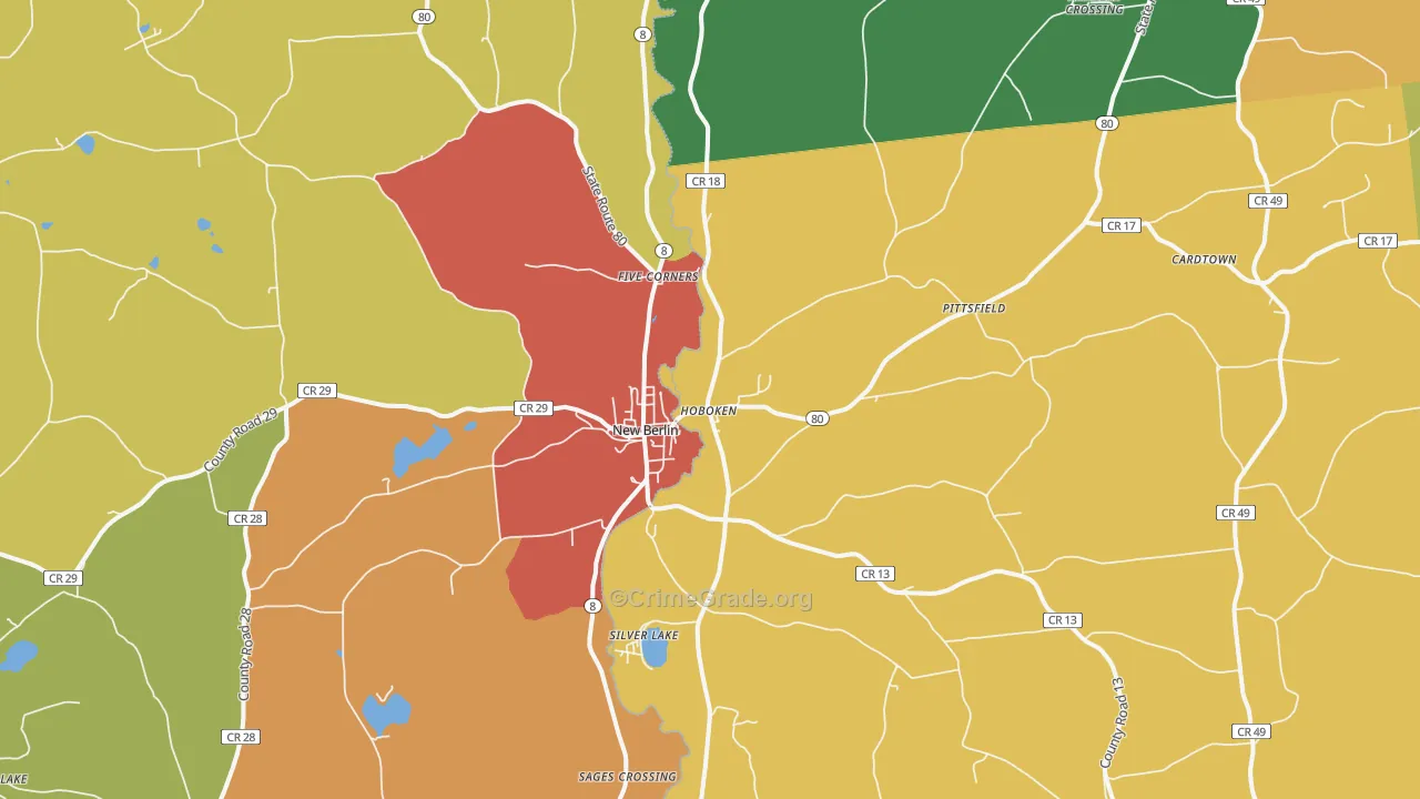 New Berlin, NY Map of Murder Rates