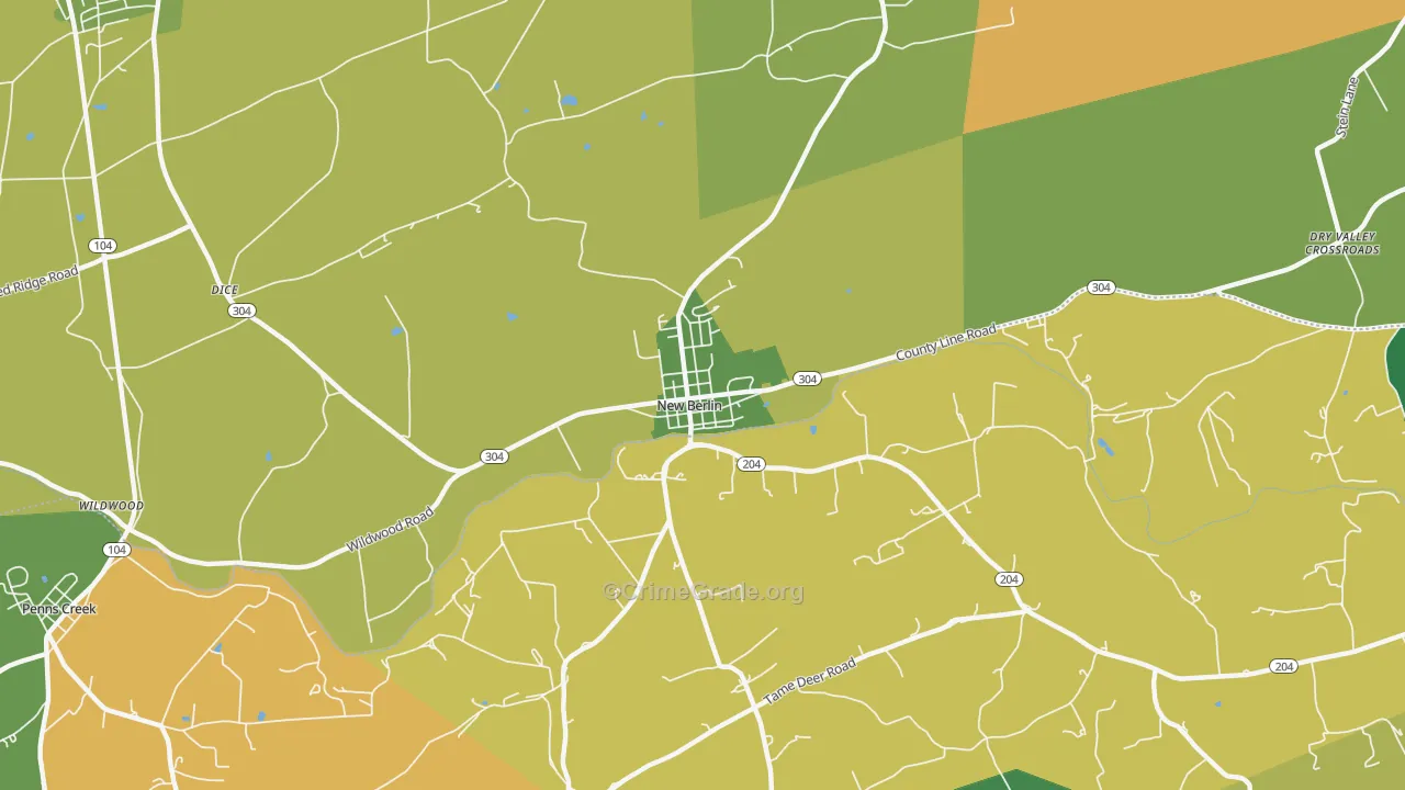 New Berlin, PA Map of Murder Rates