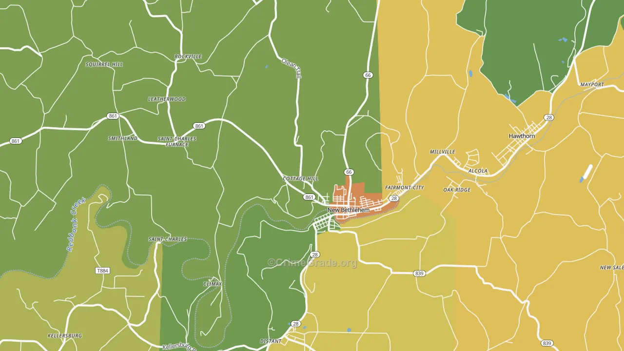 New Bethlehem, PA Map of Murder Rates