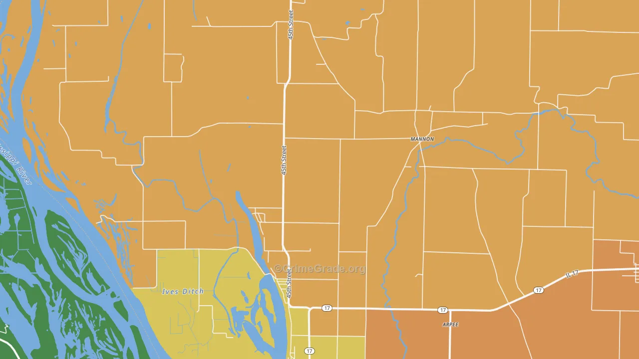 New Boston, IL Map of Murder Rates