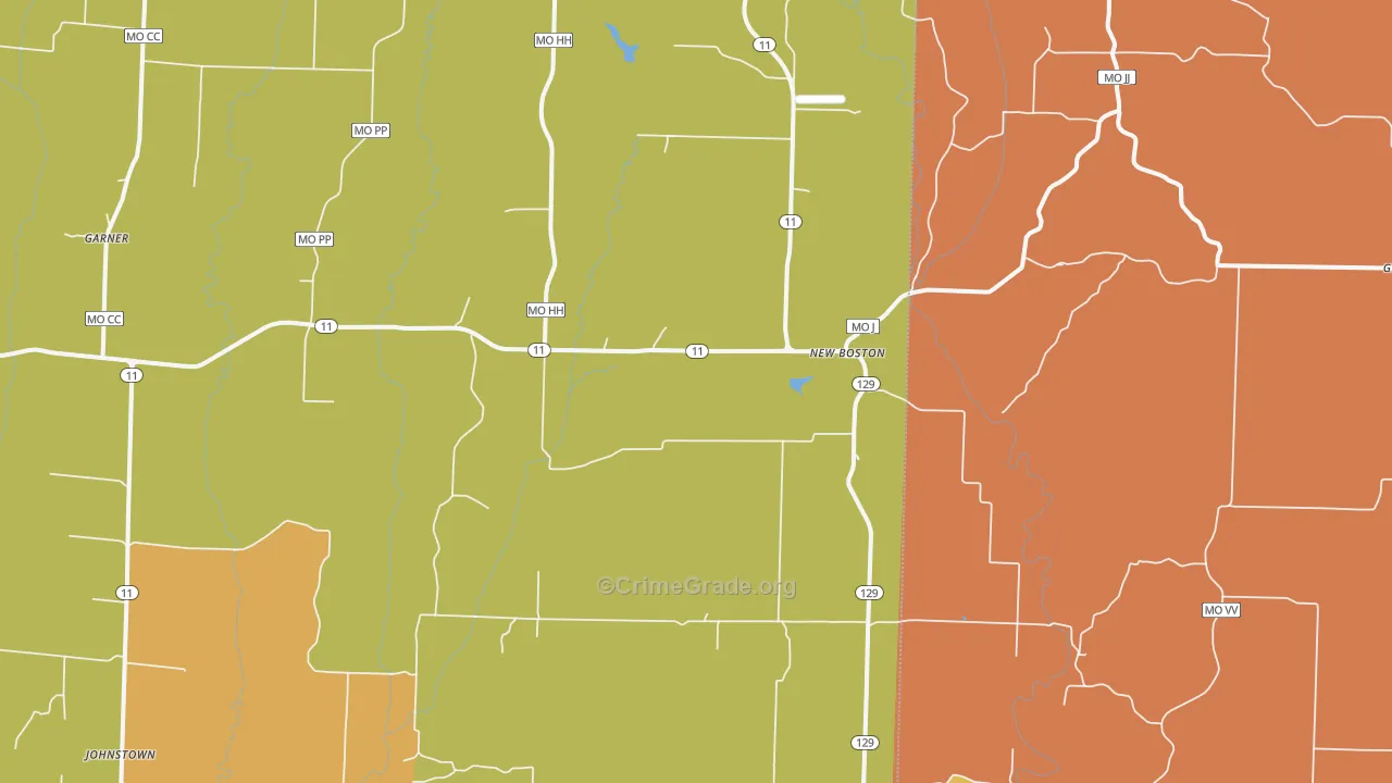 New Boston, MO Map of Murder Rates