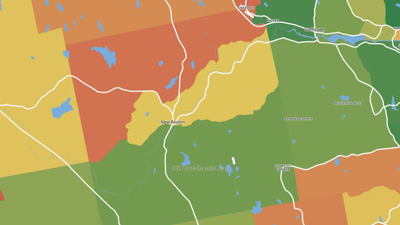 New Boston, NH Map of Murder Rates