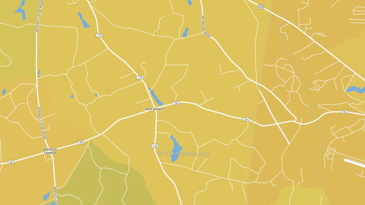New Branch, GA Map of Murder Rates