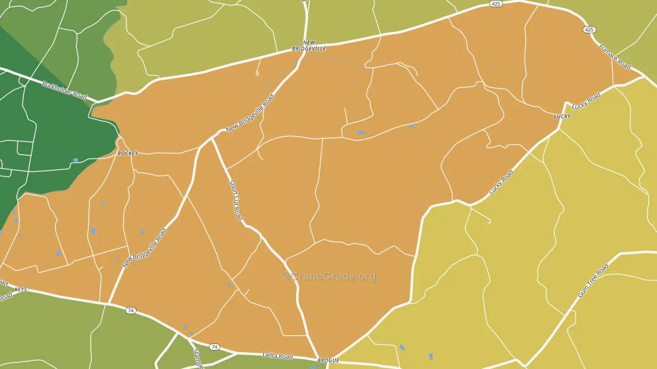 New Bridgeville, PA Map of Murder Rates