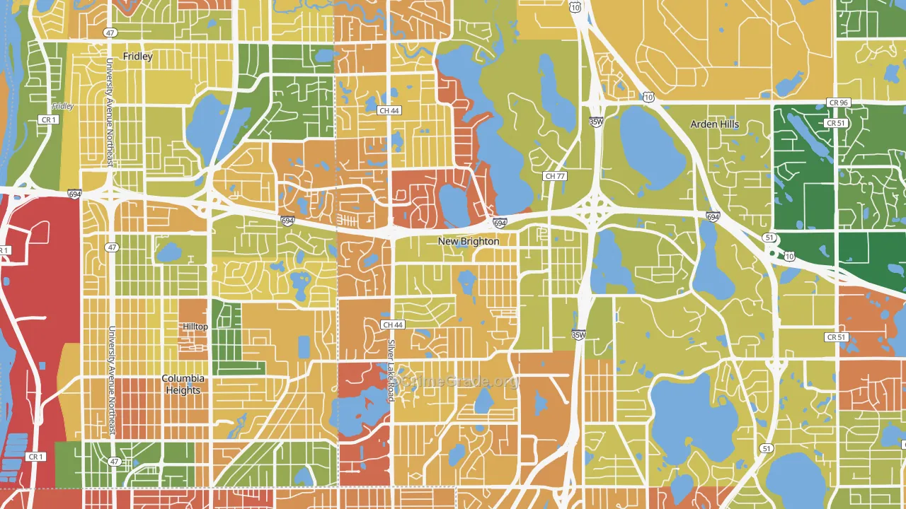 New Brighton, MN Map of Murder Rates
