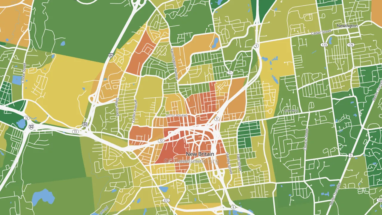 New Britain, CT Map of Murder Rates