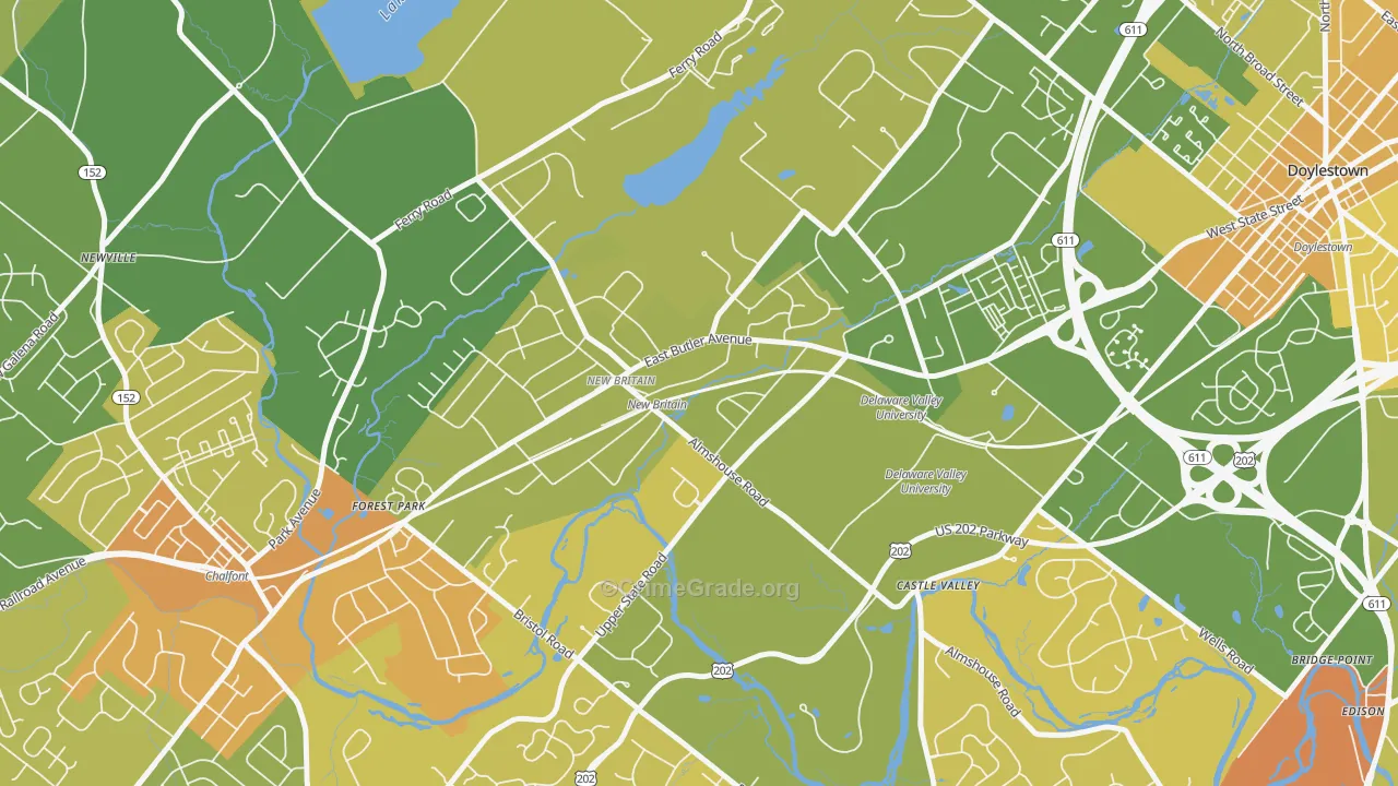 New Britain, PA Map of Murder Rates