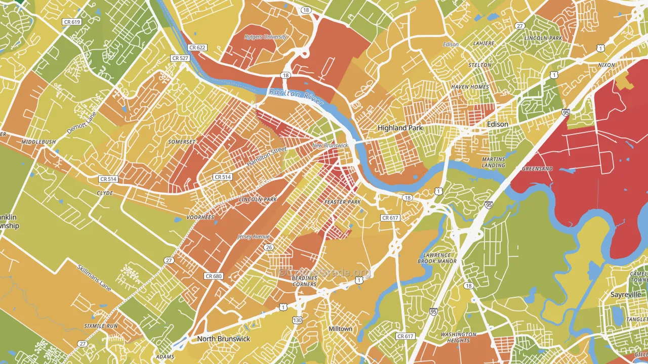 New Brunswick, NJ Map of Murder Rates