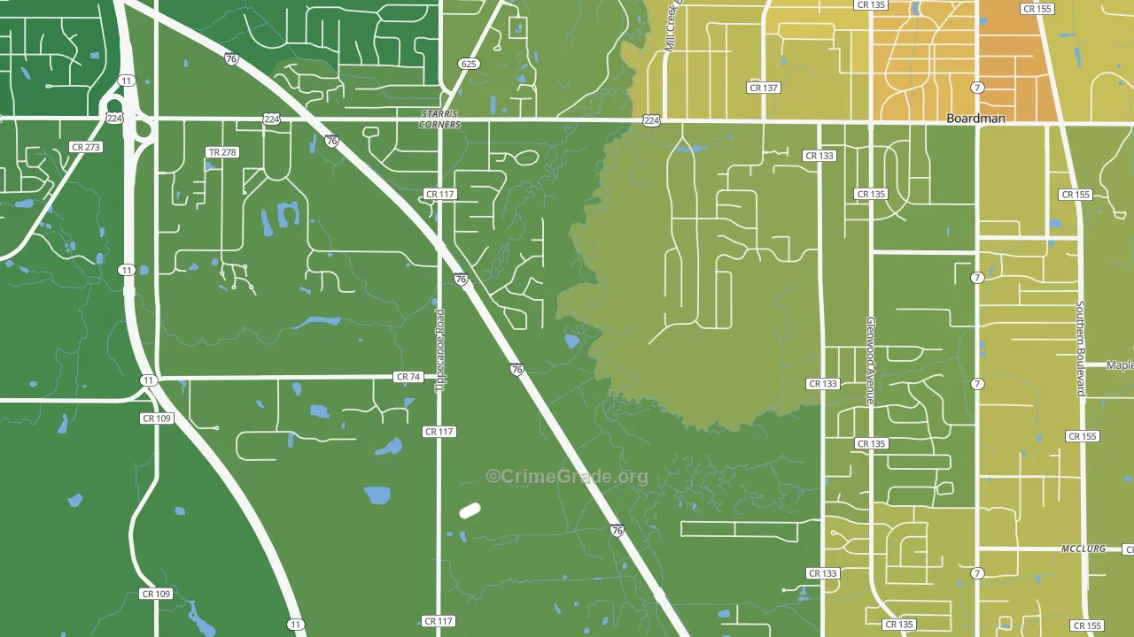 New Buffalo, OH Map of Murder Rates