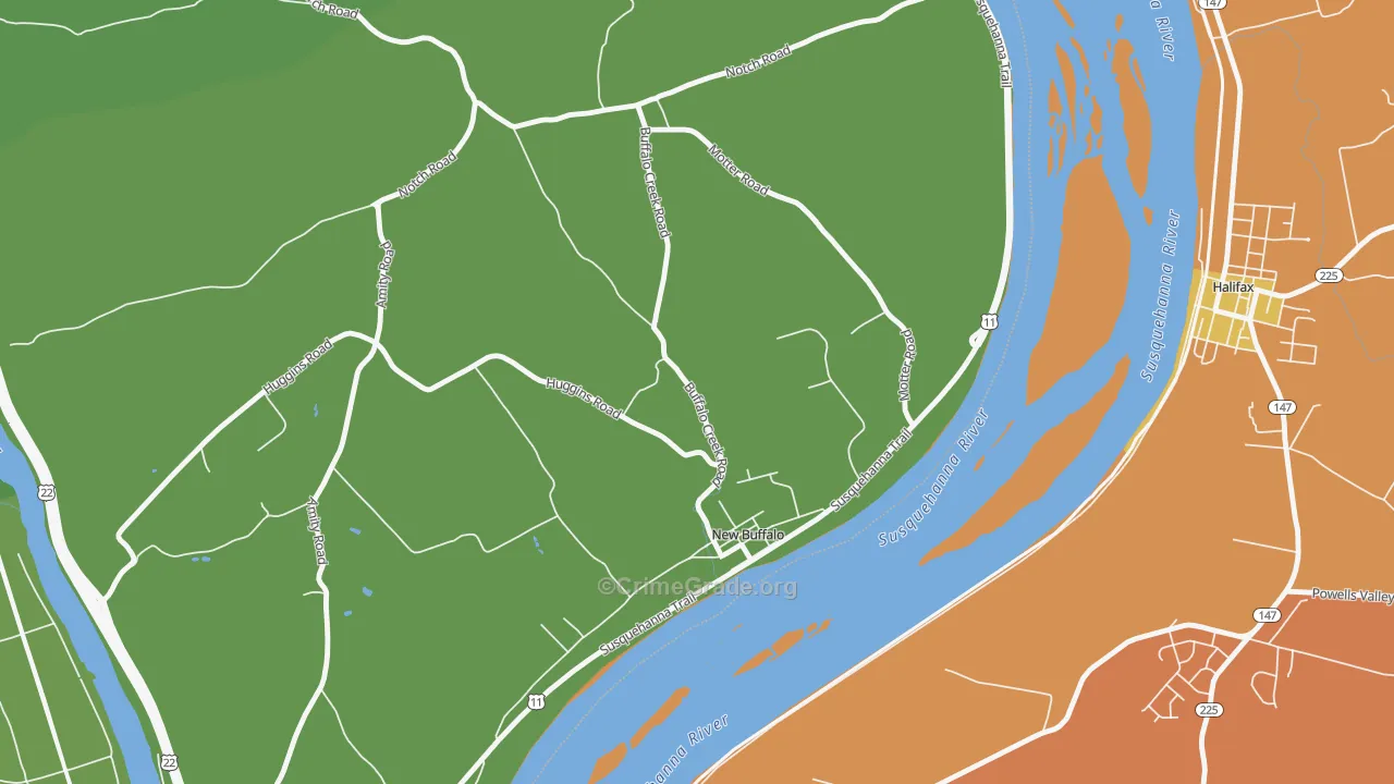 New Buffalo, PA Map of Murder Rates