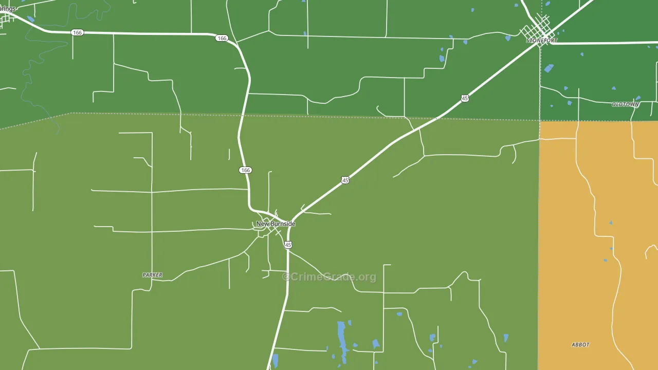 New Burnside, IL Map of Murder Rates