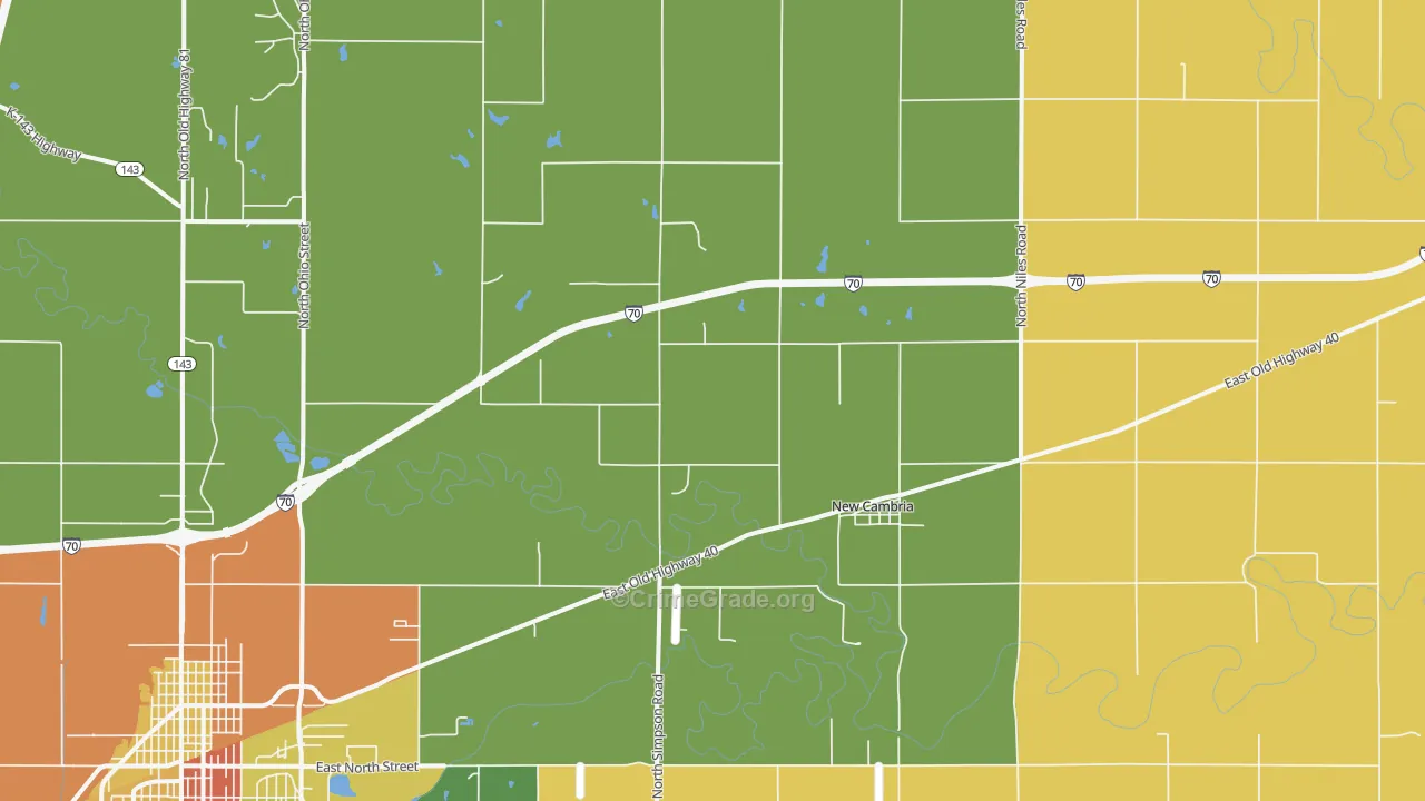New Cambria, KS Map of Murder Rates