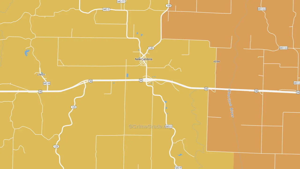 New Cambria, MO Map of Murder Rates