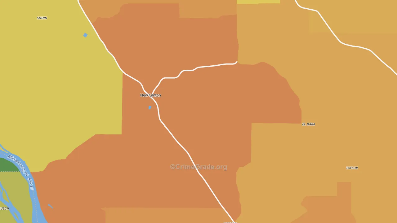 New Canton, IL Map of Murder Rates