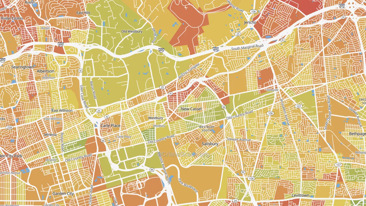 New Cassel, NY Map of Murder Rates