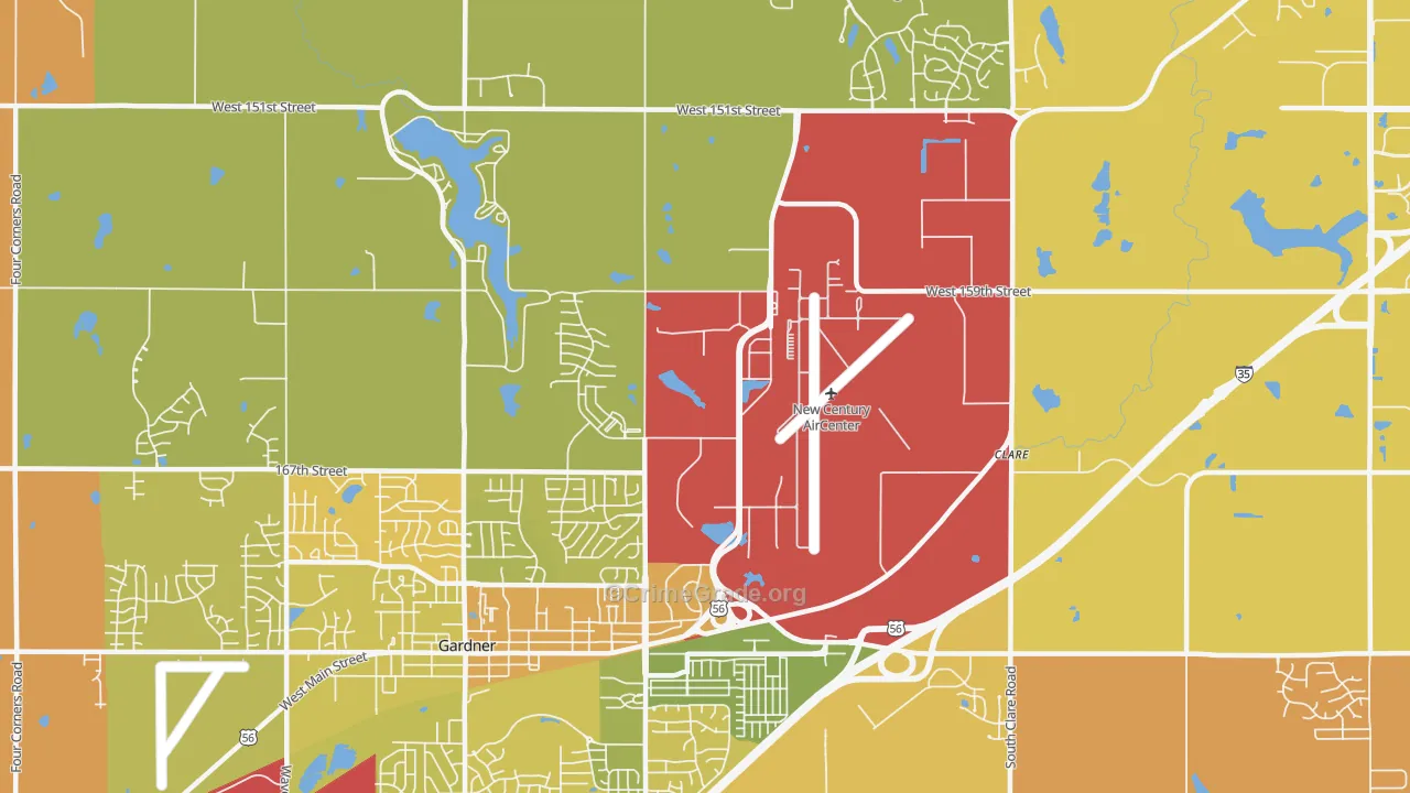 New Century, KS Map of Murder Rates