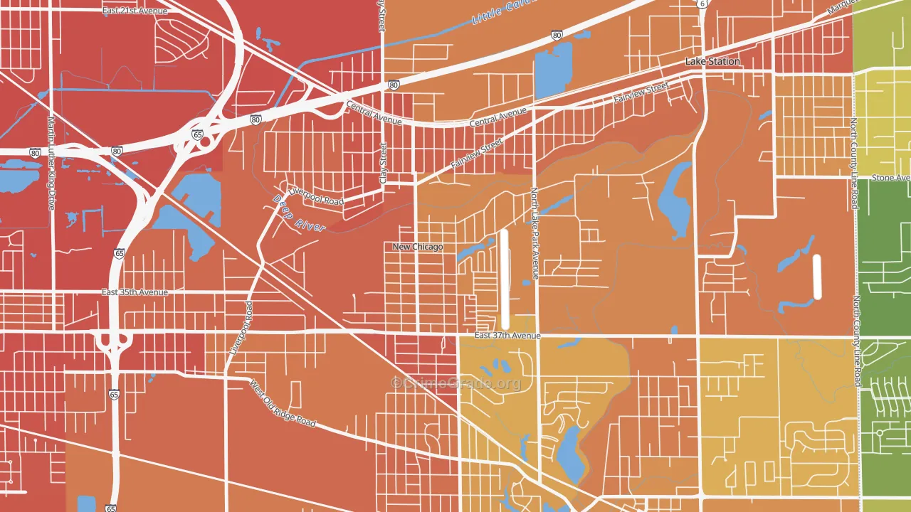 New Chicago, IN Map of Murder Rates