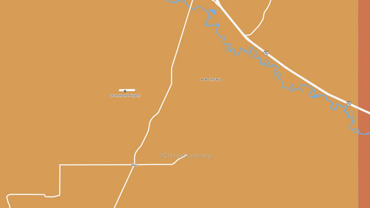 New Chicago, MT Map of Murder Rates