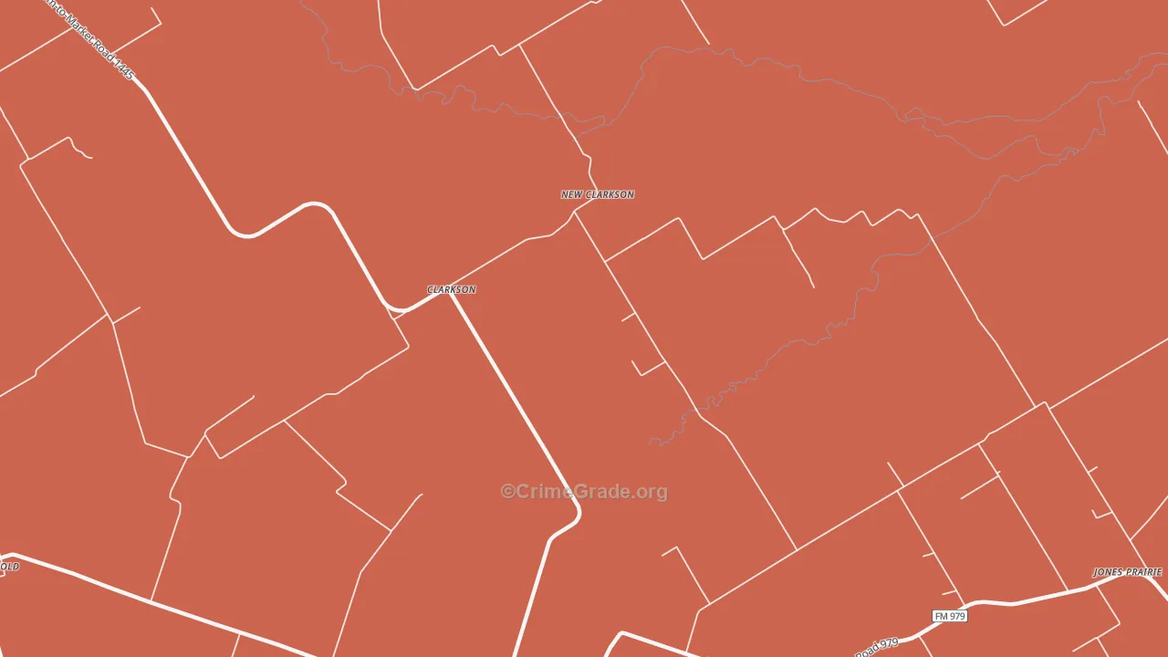 New Clarkson, TX Map of Murder Rates